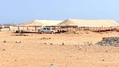 مخيمات الاعتصام في منطقة العيون بحضرموت 