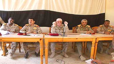 اجتماع قادة الوحدات المنطقة العسكرية الأولى في وادي حضرموت