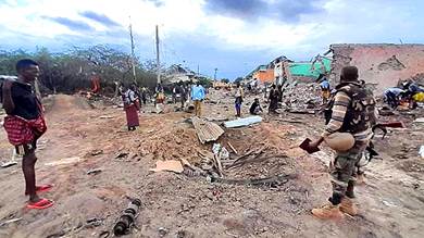 صورة تظهر مقر إدارة جلالقسي بالصومال مدمر بالكامل