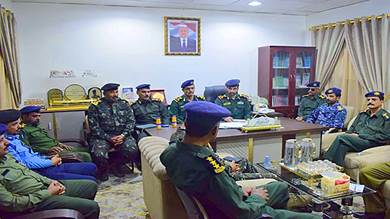 ​اللجنة العسكرية والأمنية تناقش صعوبات وحدات وادي وصحراء حضرموت