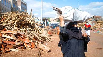 الحطب ملاذ اليمنيين مع اشتداد أزمة فقدان الغاز المنزلي