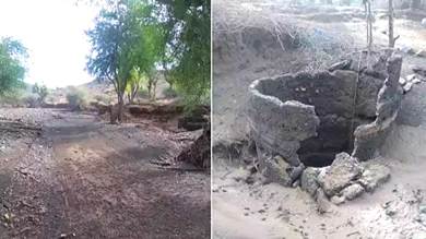 سيول الأمطار تخلف أضرارا كبيرة في مناطق مسيمير لحج