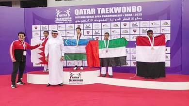​لاعب جزع المهرة عيسى خالد يحرز الميدالية البرونزية في بطولة قطر للتايكوندو