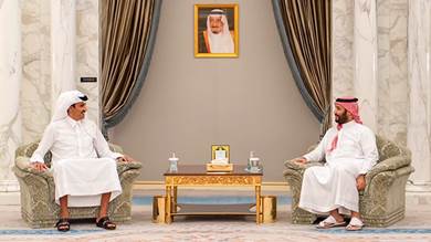 أمير قطر وولي العهد السعودي يبحثان تطورات الأوضاع في فلسطين