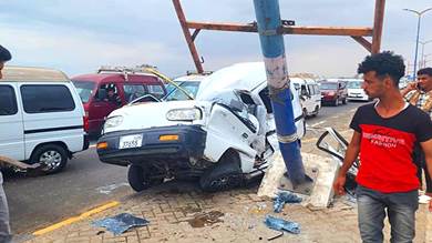 مصرع 4 مواطنين بحادث مروري مروع بالطريق البحري - عدن