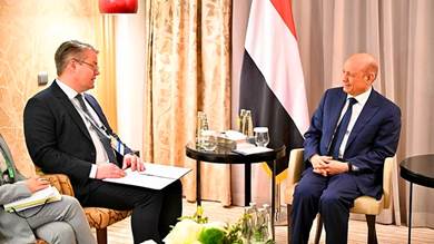 ​العليمي يناقش المستجدات اليمنية مع وزير الدولة الألماني