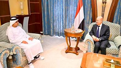 ​العليمي يبحث مع السفير الإماراتي المستجدات في اليمن