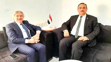 السفير عبدالناصر باحبيب خلال لقائه سفير الجمهورية التركية لدى تونس