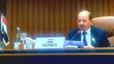 وزير الخارجية وشؤون د. شائع الزنداني خلال كلمة اليمن التي القاها في مؤتمر القمة الإسلامية